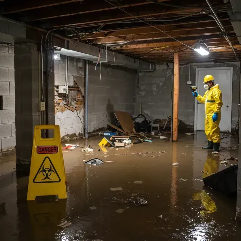 Flooded Basement Electrical Hazard in Brunswick, NC Property