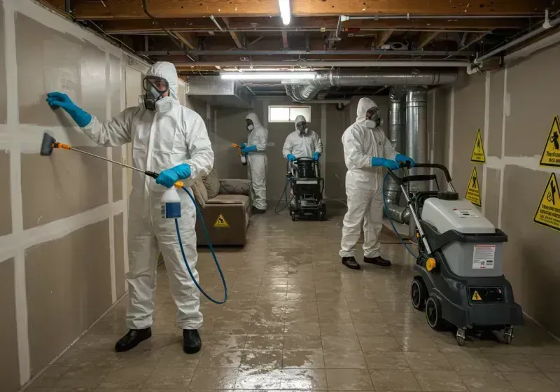 Basement Moisture Removal and Structural Drying process in Brunswick, NC